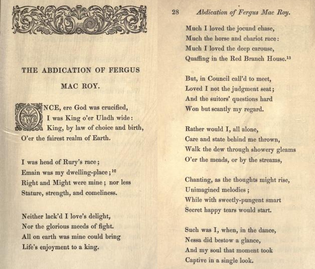 Fragmento de The Abdication of Fergus Mac Roy