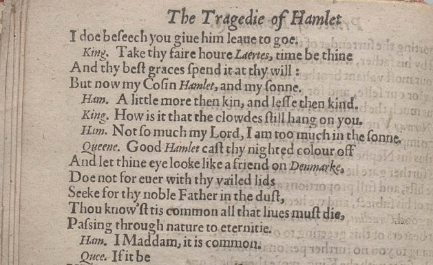 Fragmento de The Tragedy of Hamlet